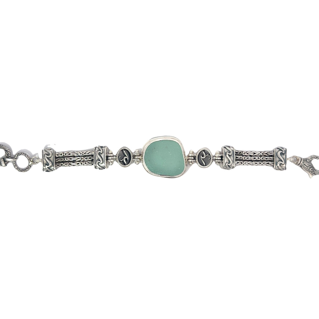 Sea Foam Seaglass Triple Tigertail Bracelet - Ocean Soul