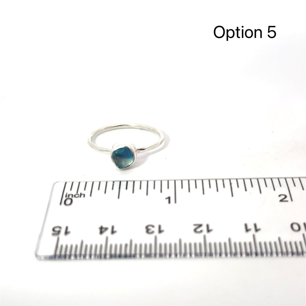 Sea Glass Stacker Rings - Size 7 - Ocean Soul