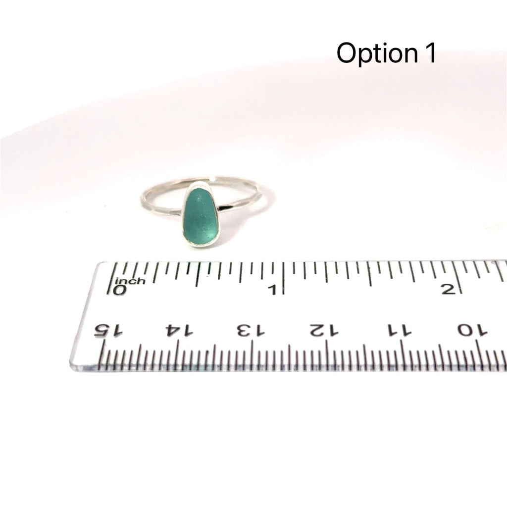 Sea Glass Stacker Rings - Size 8 - Ocean Soul