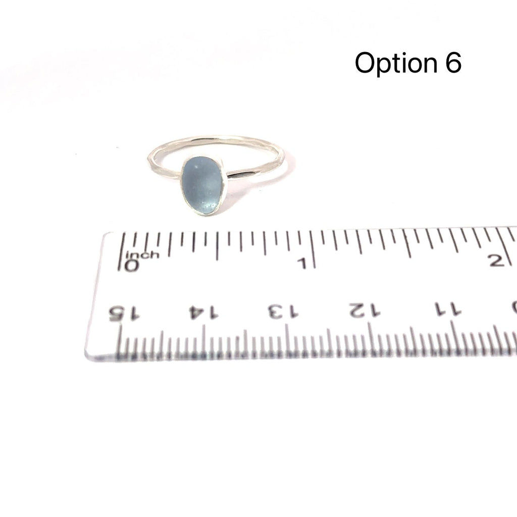 Sea Glass Stacker Rings - Size 8 - Ocean Soul