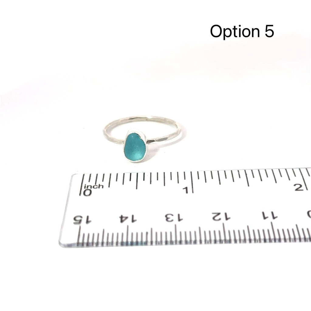 Sea Glass Stacker Rings - Size 8 - Ocean Soul