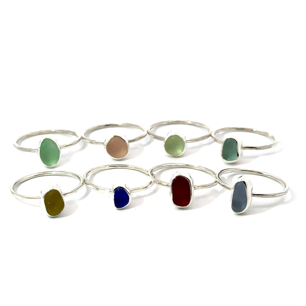 Seaglass Stacker Rings - Size 9 - Ocean Soul