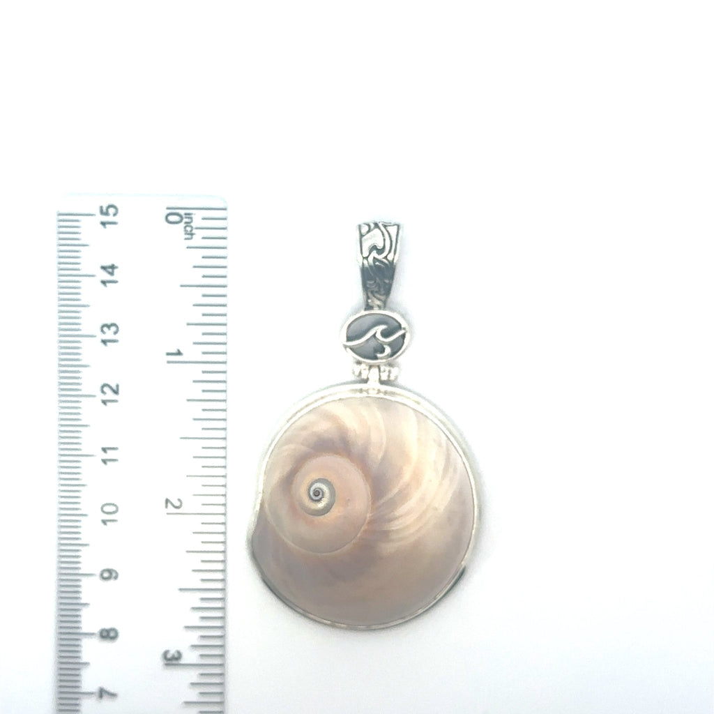 Shark Eye Os Logo Carved Bail Pendant - Ocean Soul