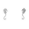 Silver Seahorse Stud Earrings - Ocean Soul