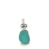 Teal Sea Glass Pendant - Ocean Soul