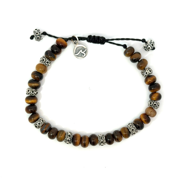 Tiger's Eye Adjustable Beaded Bracelet - Ocean Soul