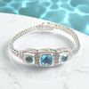 Triple Topaz Sky Blue, and Swiss on Bali Wave Chain - Ocean Soul