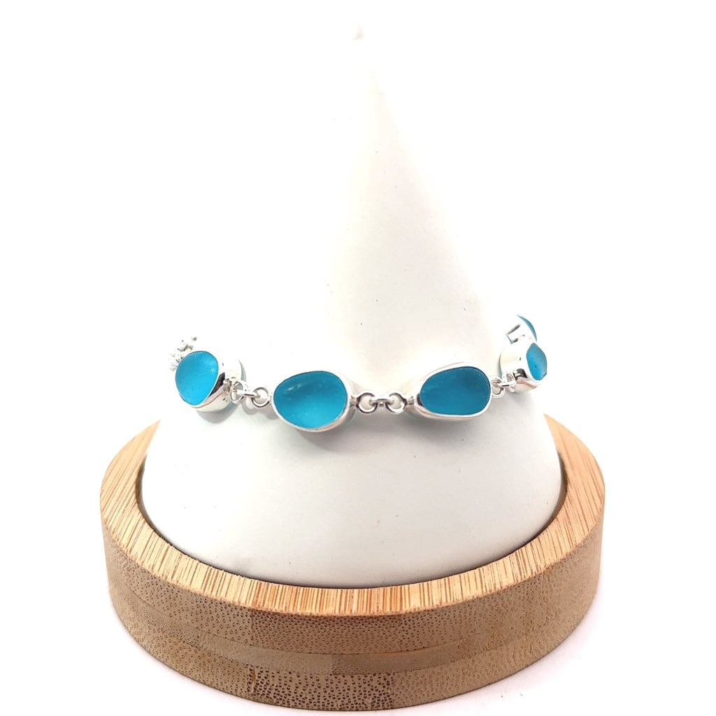 Turquoise Sea Glass Serenity Bracelet - Ocean Soul