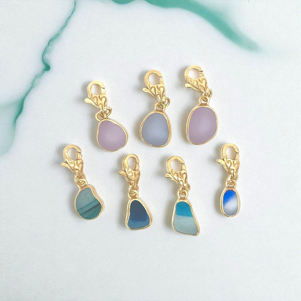Ultra Rare Sea Glass Gold Vermeil Charms - Ocean Soul