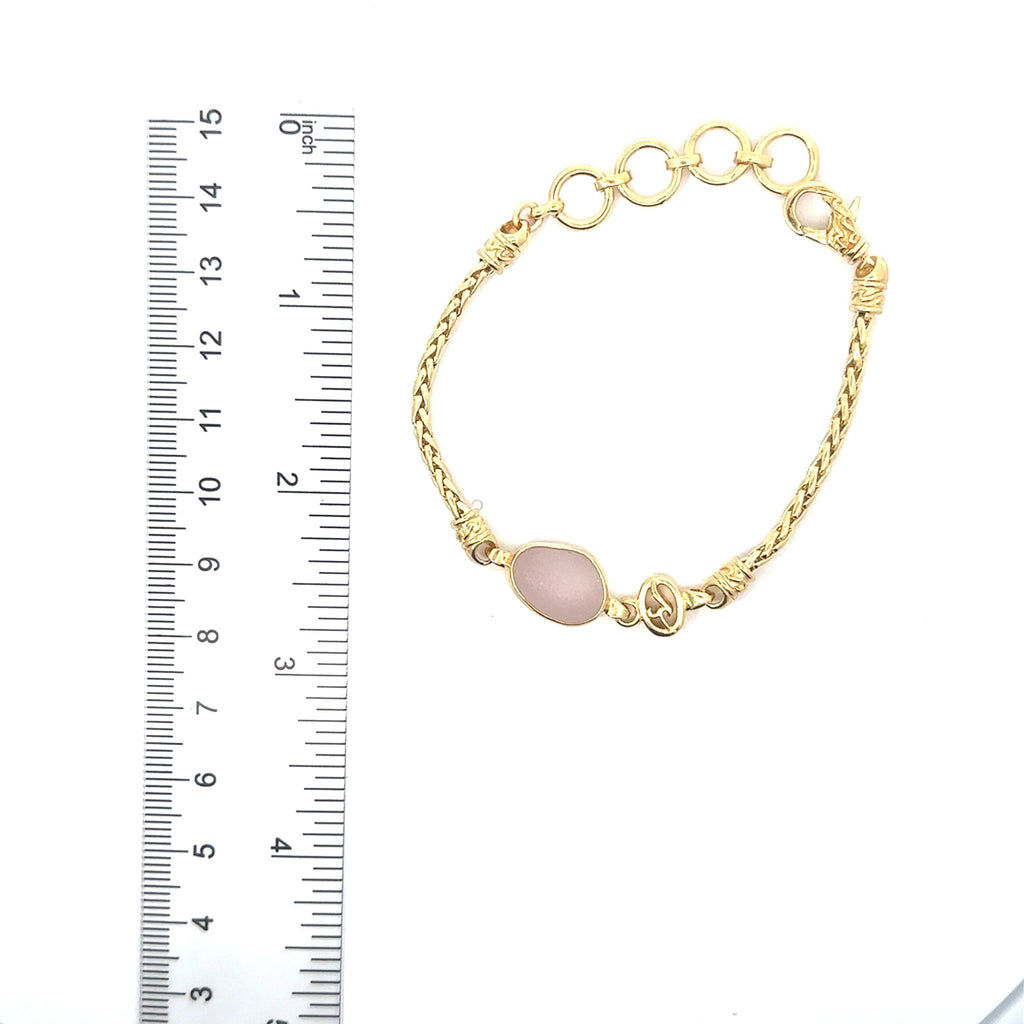Ultra Rare Sea Glass Gold Vermeil Dainty Link Bracelets - Ocean Soul
