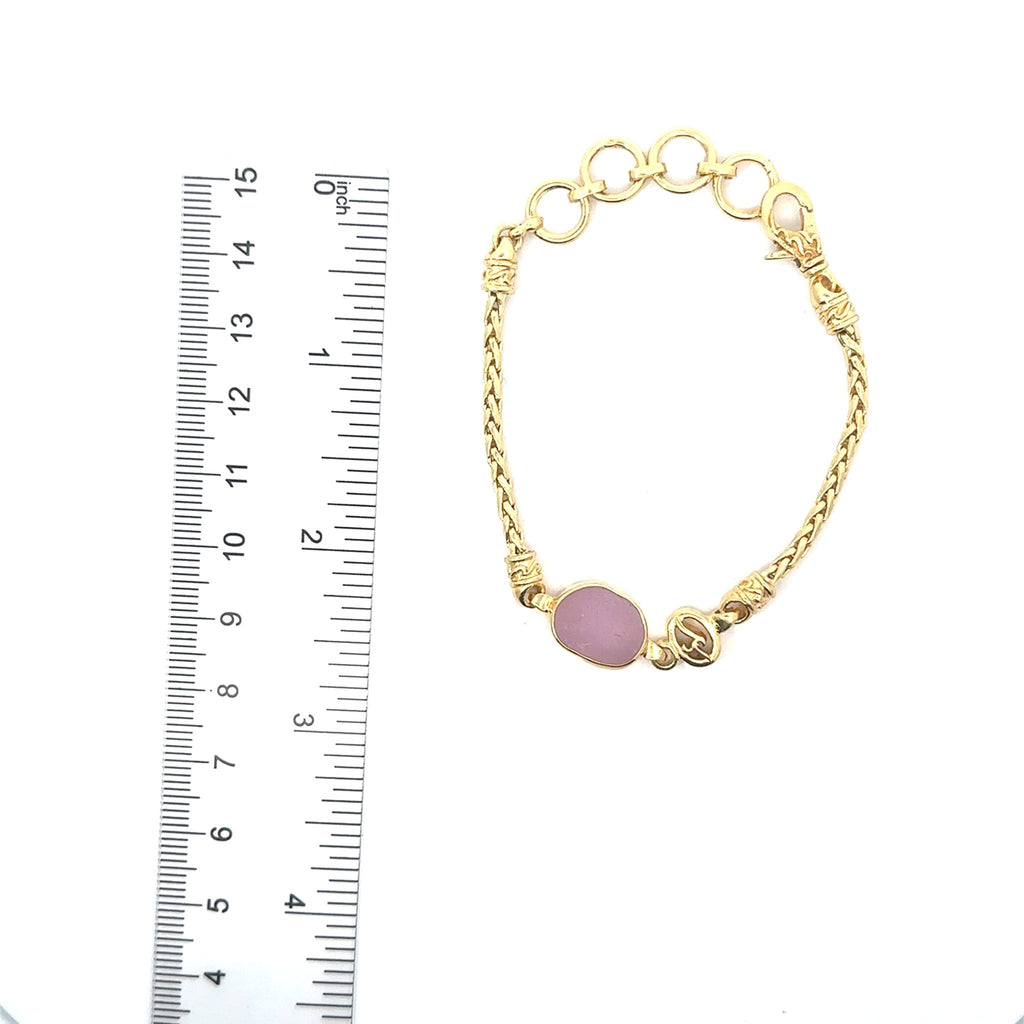 Ultra Rare Sea Glass Gold Vermeil Dainty Link Bracelets - Ocean Soul