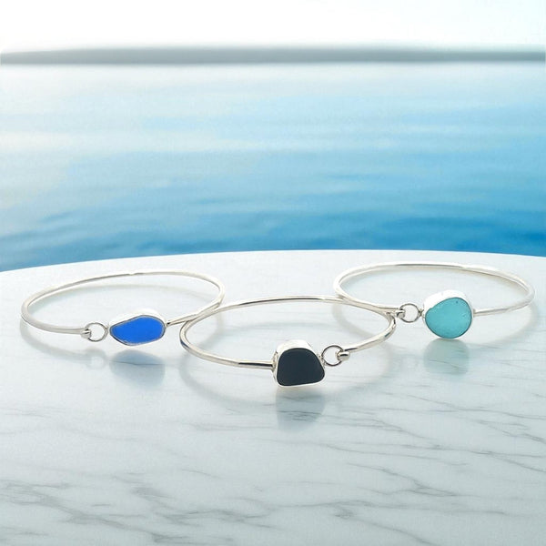 Ultra Rare Sea Glass Hammered Hook Bracelets - Ocean Soul