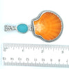 Vibrant Orange Flat Scallop and Seaglass Pendant - Ocean Soul