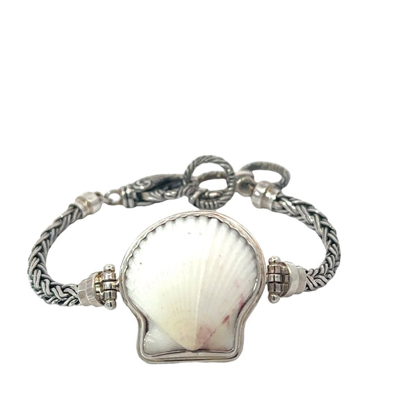 White Scallop Thin Romano Bracelet - Ocean Soul