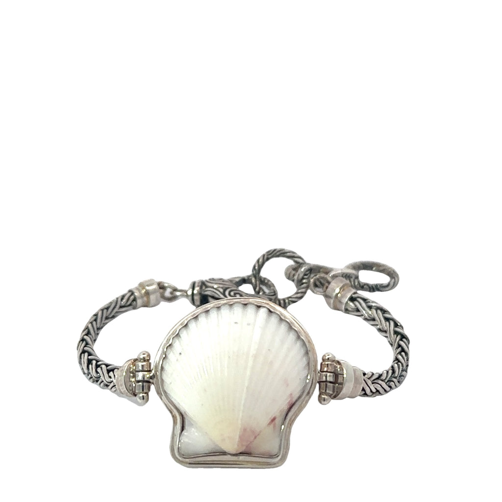 White Scallop Thin Romano Bracelet - Ocean Soul