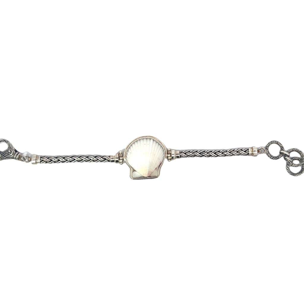 White Scallop Thin Romano Bracelet - Ocean Soul