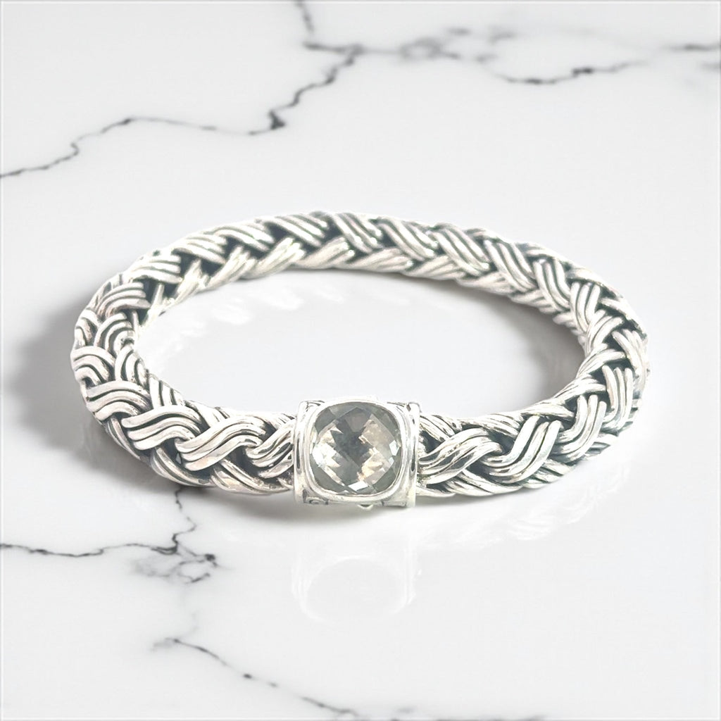 White Topaz Lux Braided Bracelet - Ocean Soul