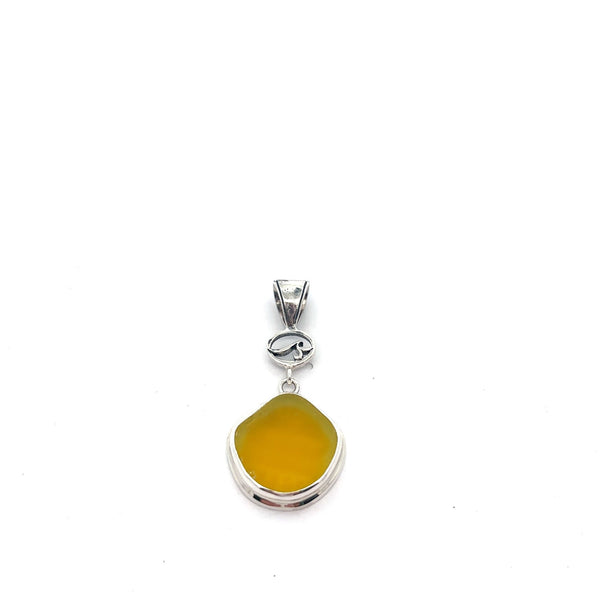 Yellow Sea Glass Pendant - Ocean Soul