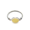 Yellow Sea Glass Twisted Cuff Bracelet - Ocean Soul