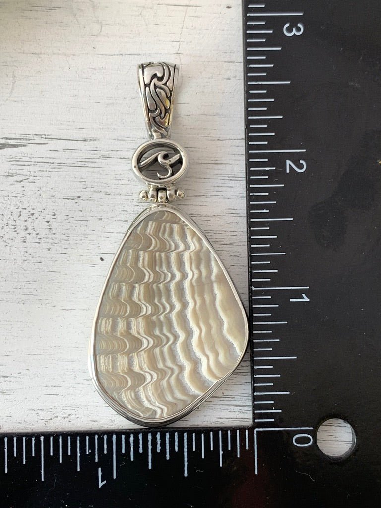 Anadara Fossil Pendant with Hand-carved bail and logo - Ocean Soul