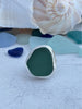 Aqua Sea Glass Statement Ring - Size 5 - Ocean Soul