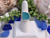 Aqua Sea Glass Statement Ring - Size 8 - Ocean Soul