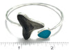 Aquamarine and Shark Tooth By-Pass Bracelet - Ocean Soul