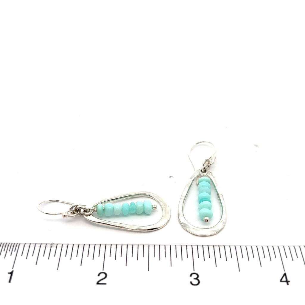 Blue Peruvian Opal Avocado Earrings - Ocean Soul