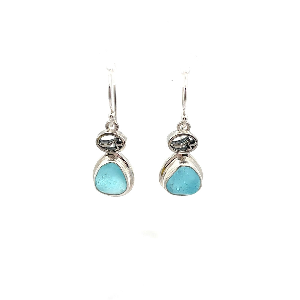 Bright Aqua Sea Glass Earring - Ocean Soul