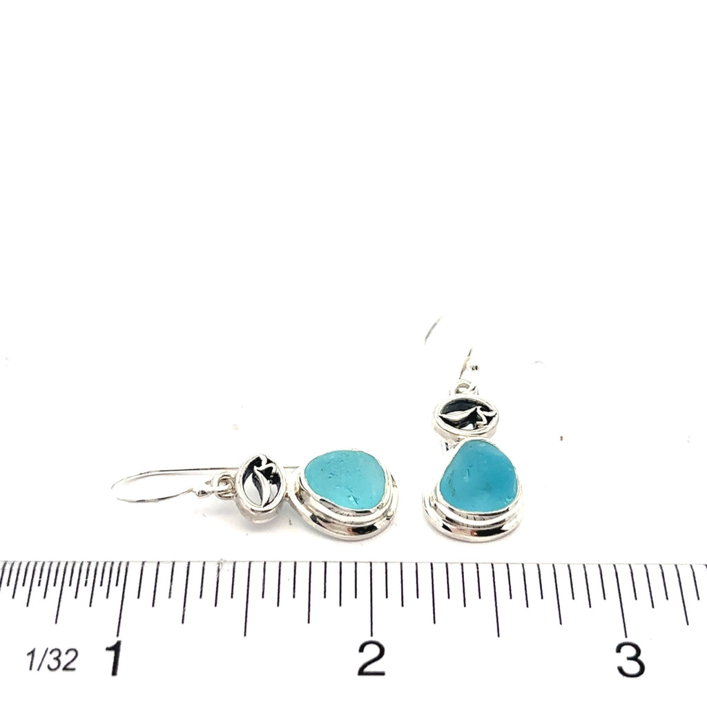 Bright Aqua Sea Glass Earring - Ocean Soul