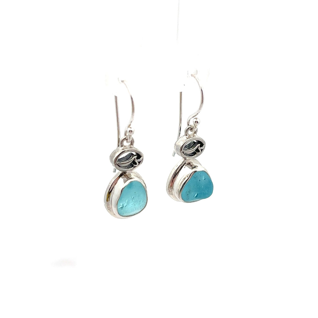 Bright Aqua Sea Glass Earring - Ocean Soul