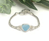 Caribbean Blue Heart on Romano Chain - Ocean Soul