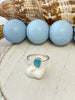 Caribbean Blue Sea Glass Stacker Rings - Size 8 - Ocean Soul