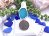 Caribbean Blue! Sea Glass Statement Ring - Size 8 - Ocean Soul