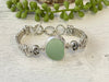 Charming Light Green Sea Glass on the adjustable Triple Tigertail Bracelet - Ocean Soul