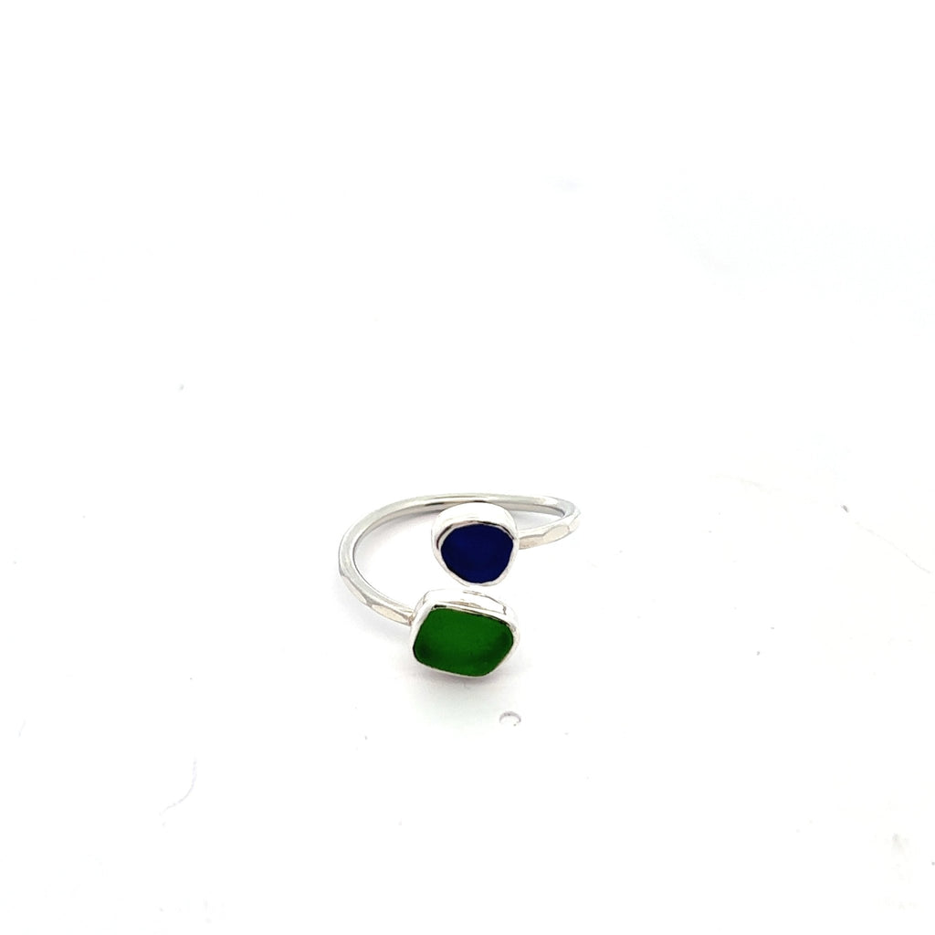 Cobalt and Green By-Pass Ring - Ocean Soul