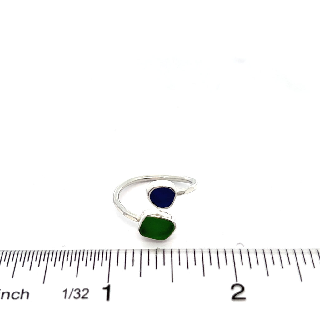 Cobalt and Green By-Pass Ring - Ocean Soul