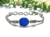 Cobalt Blue Sea Glass on Classic Tigertail Bracelet - Ocean Soul