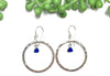 Cobalt Hammared O Ring Earrings - Ocean Soul