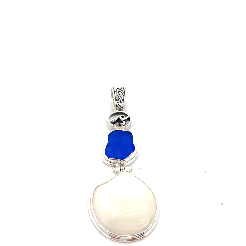 Cobalt Sea Glass and Lucine Pendant - Ocean Soul