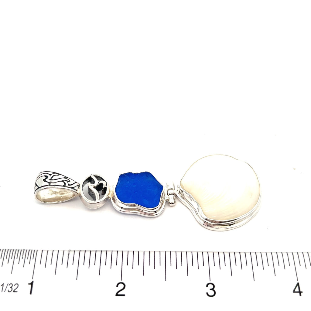 Cobalt Sea Glass and Lucine Pendant - Ocean Soul