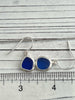 Cobalt Sea Glass Double Bezel Earrings - Ocean Soul
