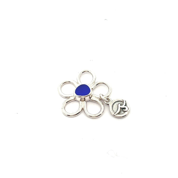 Cobalt Sea Glass Mini Floating Flower Soul Center - Ocean Soul