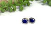 Cobalt Sea Glass Nautical Rope Post Earrings - Ocean Soul