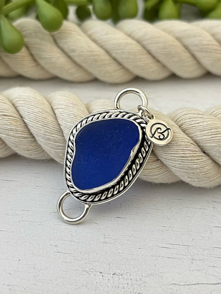 Cobalt Sea Glass Nautical Rope Soul Center - Ocean Soul