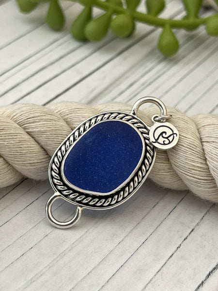 Cobalt Sea Glass Nautical Rope Soul Center - Ocean Soul