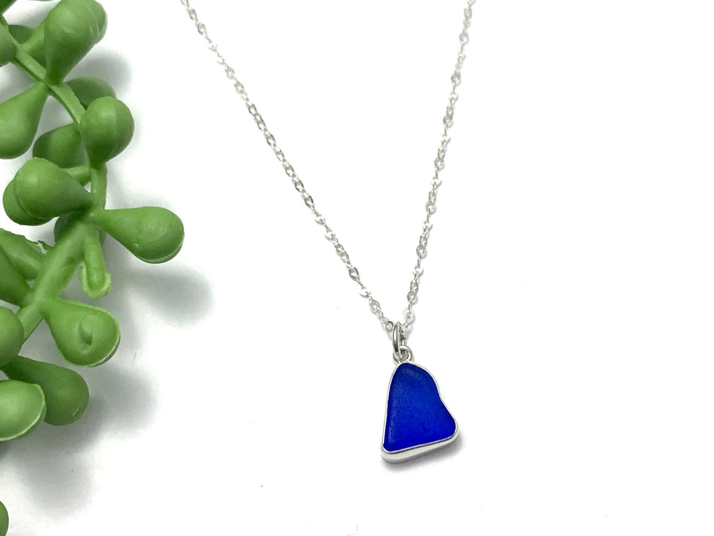 Cobalt Sea Glass Necklace - Ocean Soul