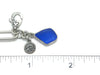 Cobalt Sea Glass on Sterling Silver Paperclip Bracelet - Ocean Soul