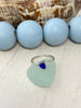 Cobalt Sea Glass Stacker Rings - Size 7 - Ocean Soul