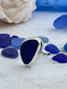 Cobalt Sea Glass Statement Ring - Ocean Soul